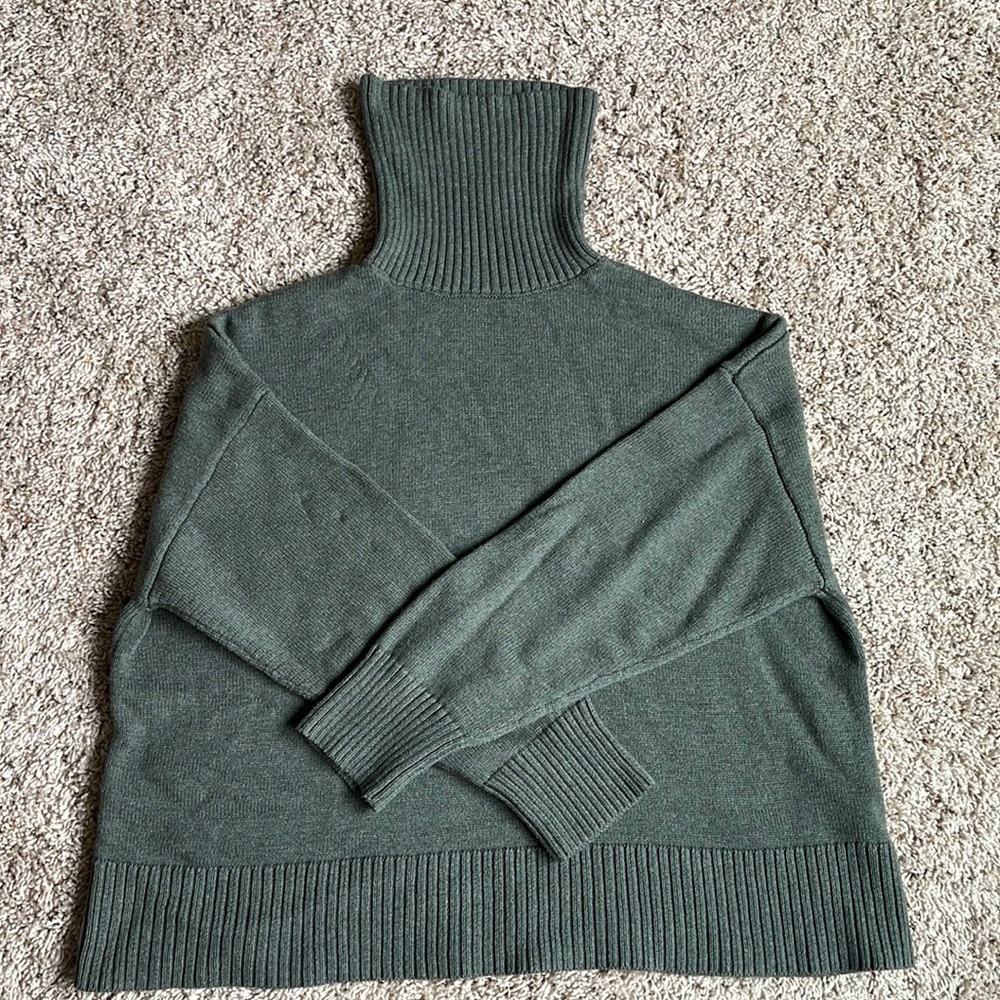 Gap mossy green knit cropped turtleneck